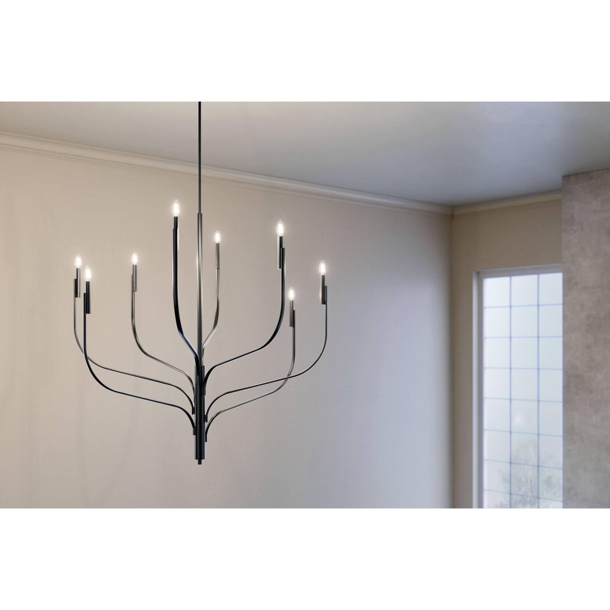 Livadia 8 Light Black Chandelier Ceiling Light, 1 Tier Large